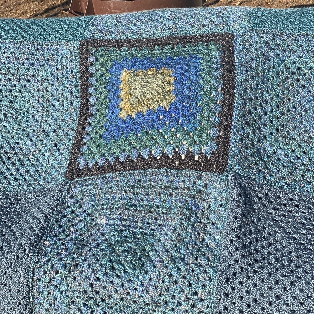 Stained Glass Handcrafted 56” Full Afghan